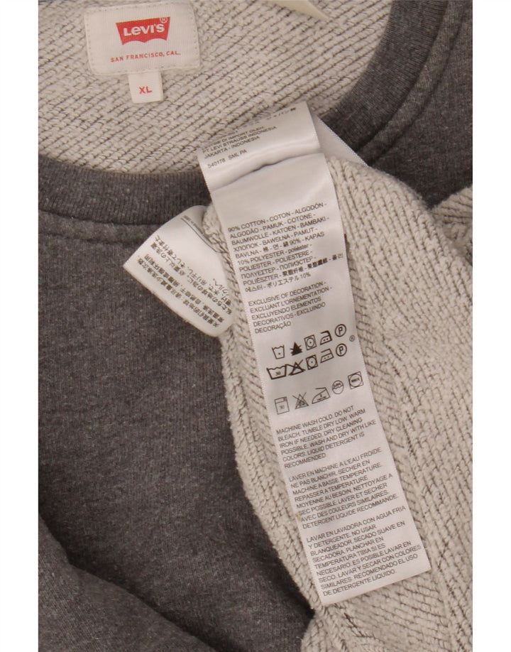 Moletom gráfico masculino Levi's Jumper XL cinza algodão