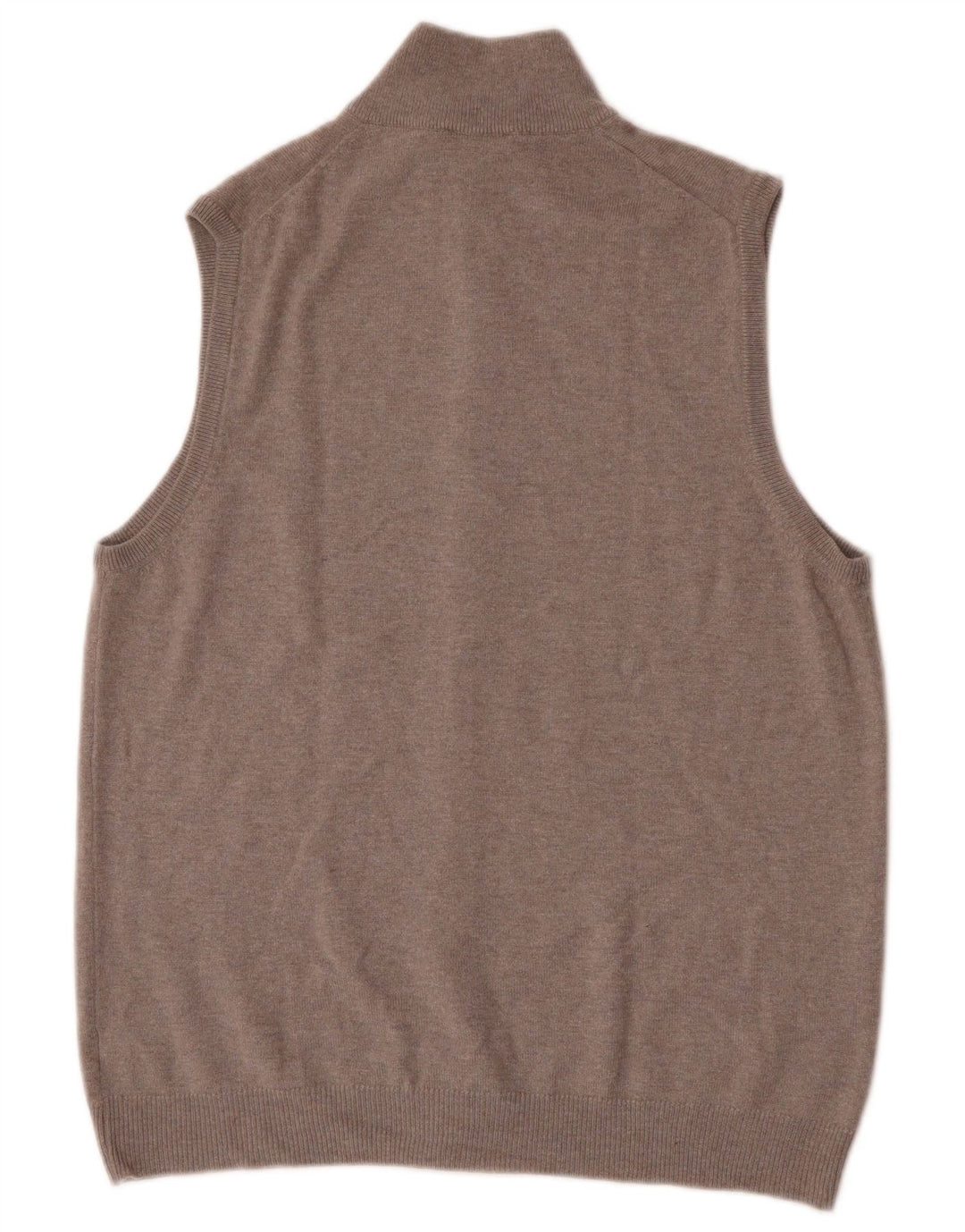 Suéter cardigã masculino vintage sem mangas lã cinza médio