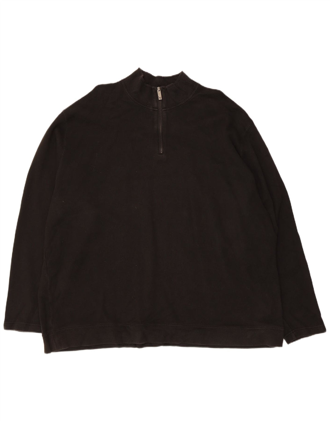 EDDIE BAUER Suéter masculino com zíper e gola em algodão preto XL