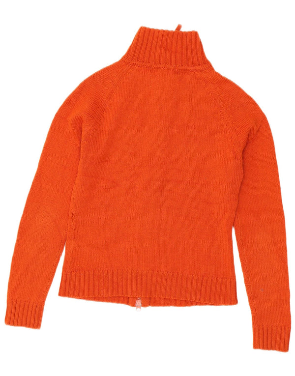 Zara Womens Crop Cardigan Sweater Reino Unido 8 Pequeno Acrílico Laranja