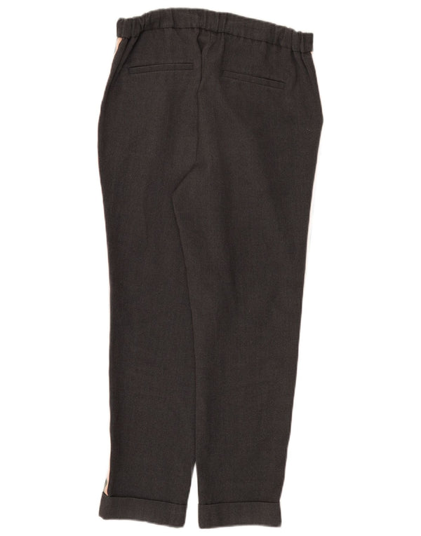 Calça feminina Marks & Spencer cônica cortada Reino Unido 8 pequena W28 L25 cinza