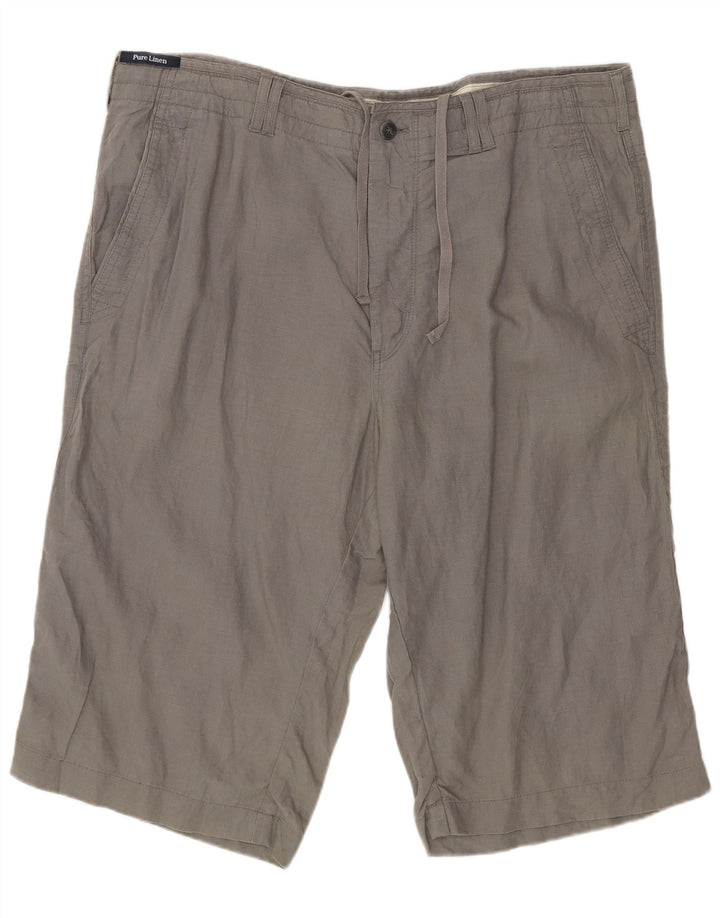 Shorts Chino Masculino Marks & Spencer W38 XL Linho Cinza
