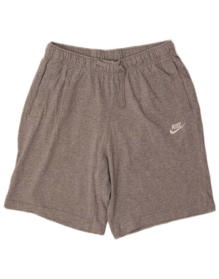 Shorts esportivos masculinos Nike médio cinza manchado de algodão