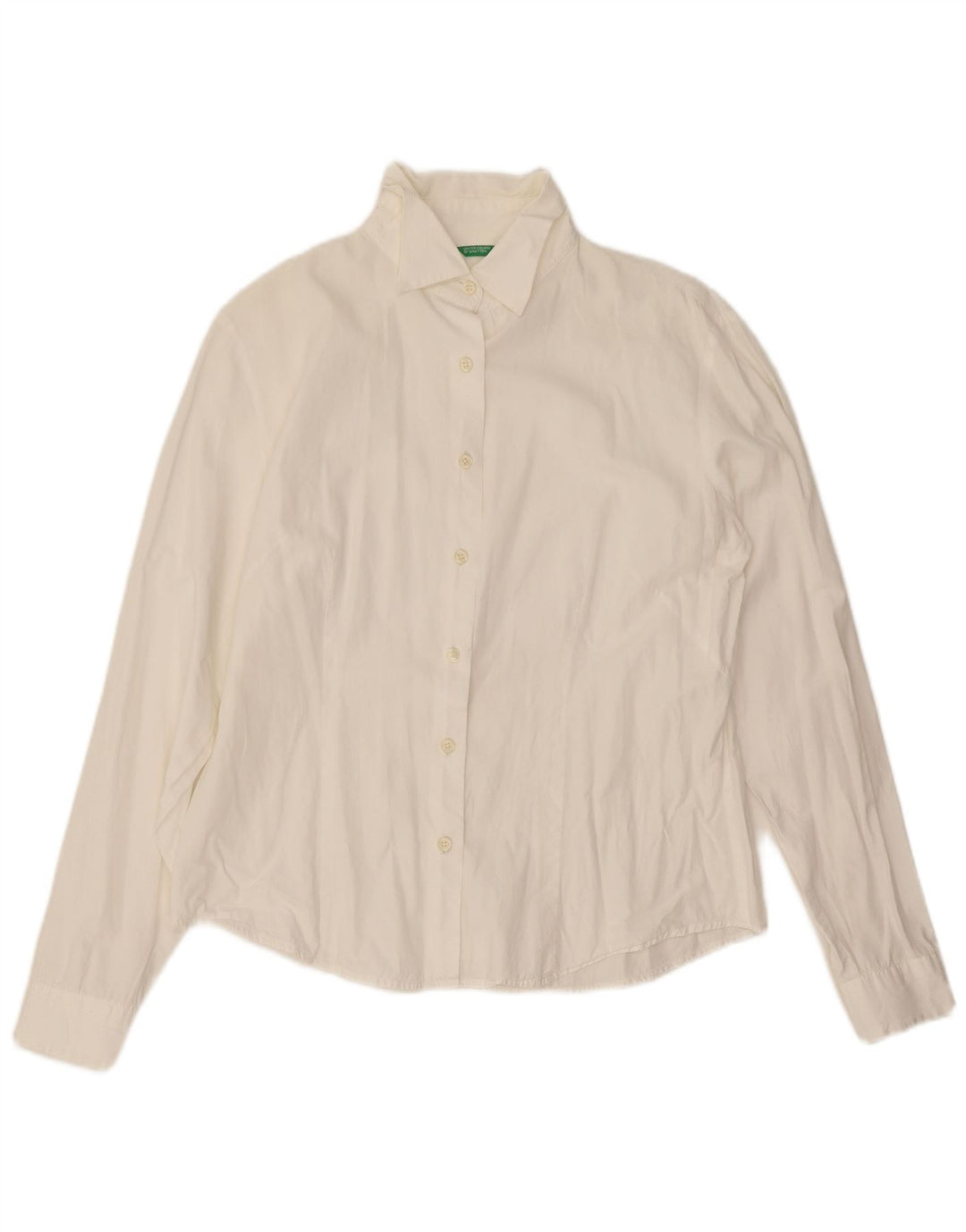 Camisa Benetton Mulher UK 16 Grande Branca