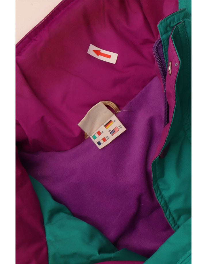 Jaqueta de esqui masculina Ellesse com capuz gráfico IT 50 grande bloco colorido verde