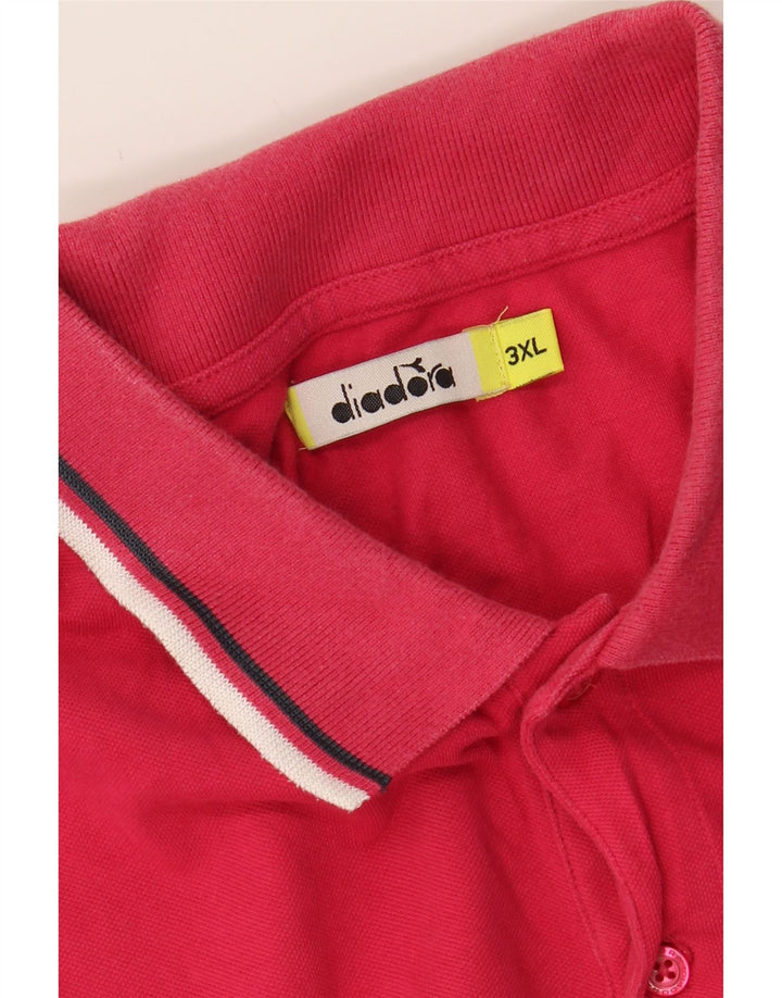 DIADORA Mens Polo Shirt 3XL Pink Cotton Vintage Diadora and Second-Hand Diadora from Messina Hembry 