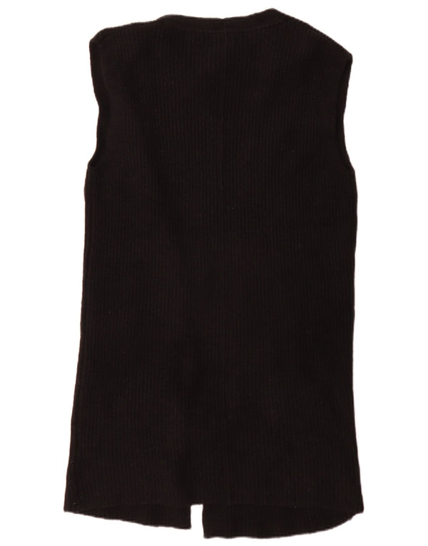 Suéter cardigã aberto sem mangas com palangre Fat Face feminino Reino Unido 6 XS preto