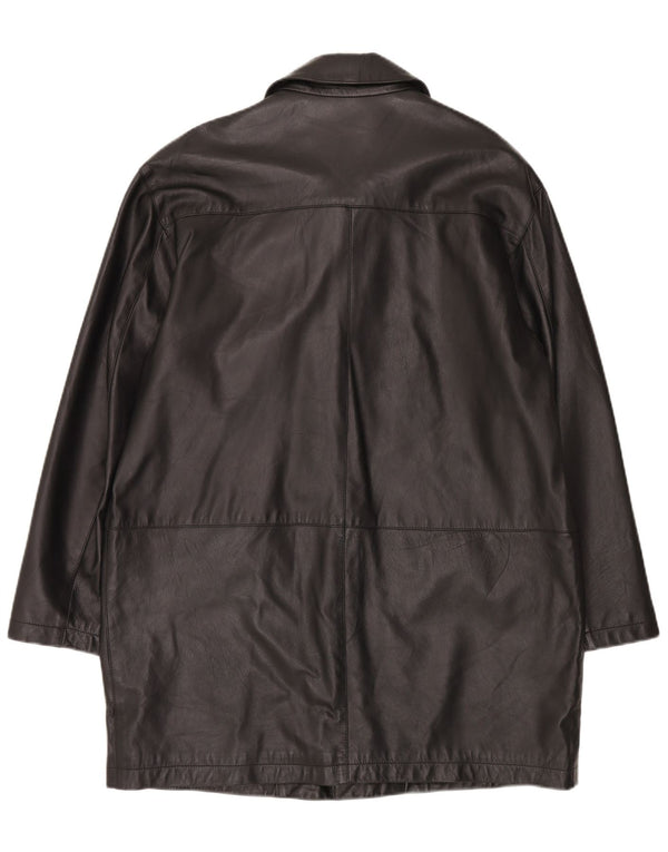Casaco de couro masculino vintage IT 50 grande preto