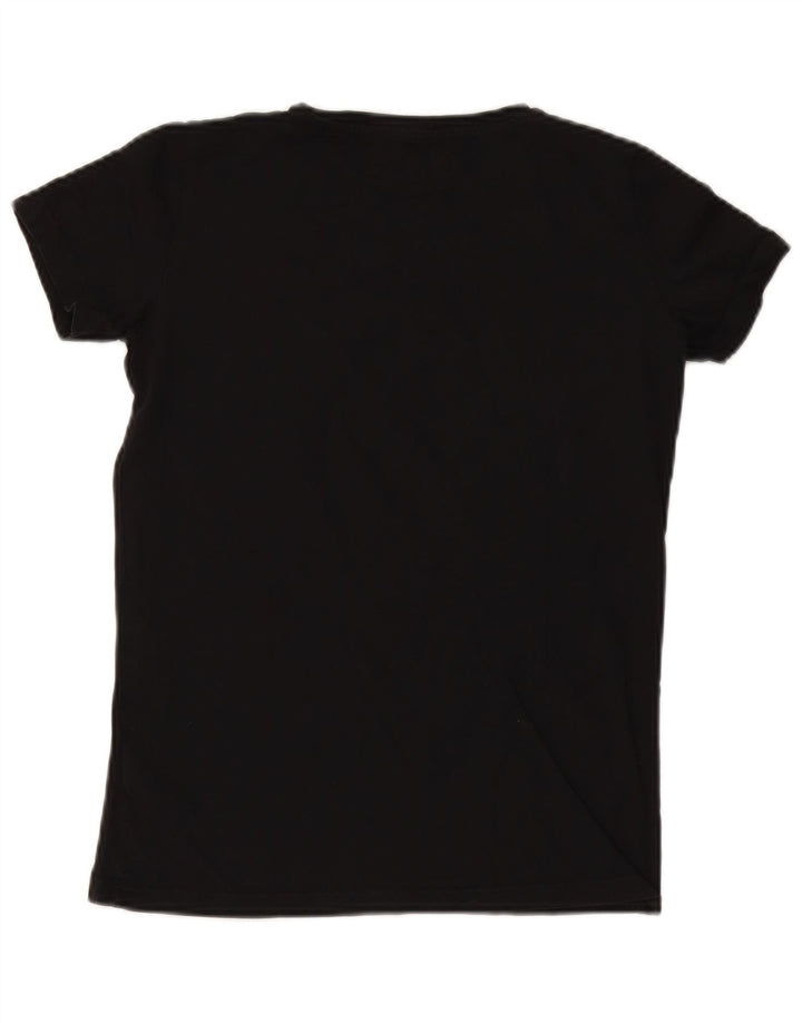 TRUSSARDI JEANS Camiseta feminina oversized com estampa gráfica UK 2 2XS preta