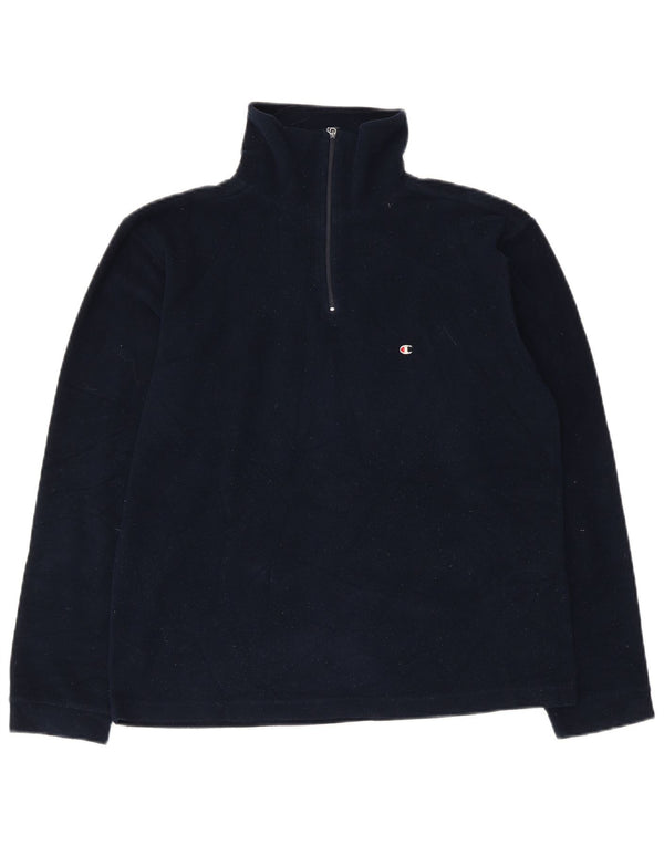 Jumper de lã feminino Champion com zíper e gola UK 14 médio azul marinho