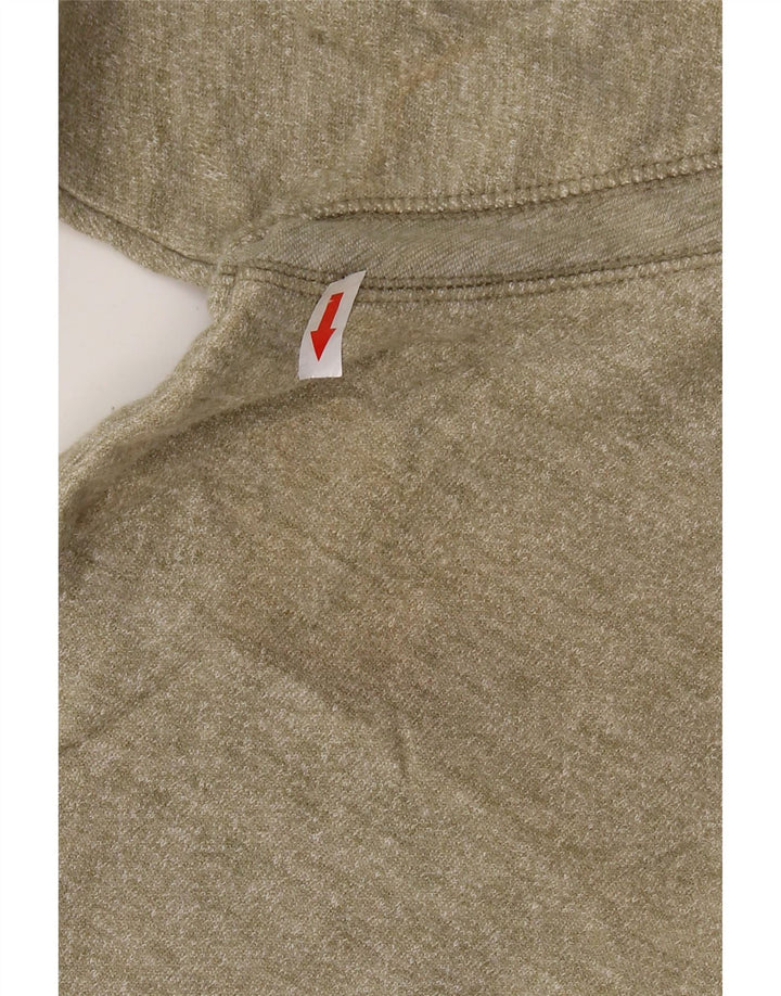 Reebok feminino oversized moletom jumper UK 18 XL caqui manchado algodão