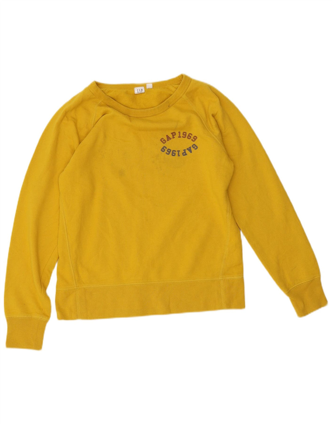 Moletom feminino Gap Jumper UK 10 pequeno algodão amarelo