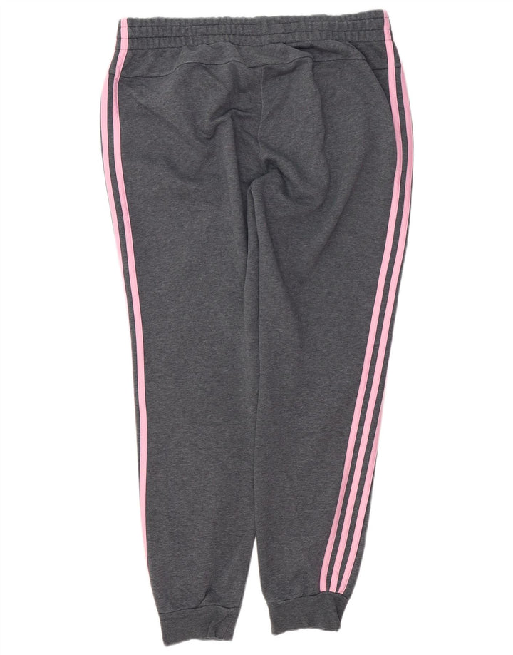 ADIDAS Calças de treino femininas Joggers UK 16/18 Grande Cinza Flecked