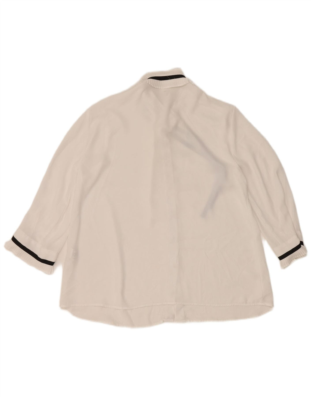 Blusa feminina Zara manga 3/4 Reino Unido 14 médio branco poliéster