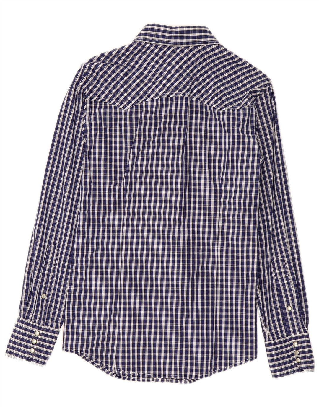 Camisa masculina Benetton pequena xadrez azul marinho