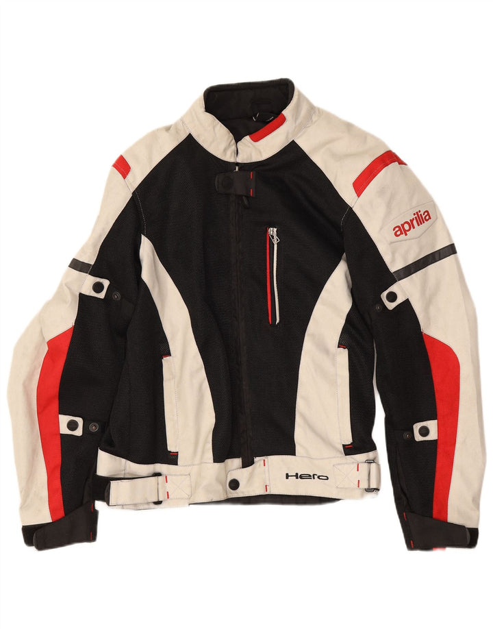 Jaqueta masculina Aprilia Graphic Racer UK 38 poliéster colorblock preto médio