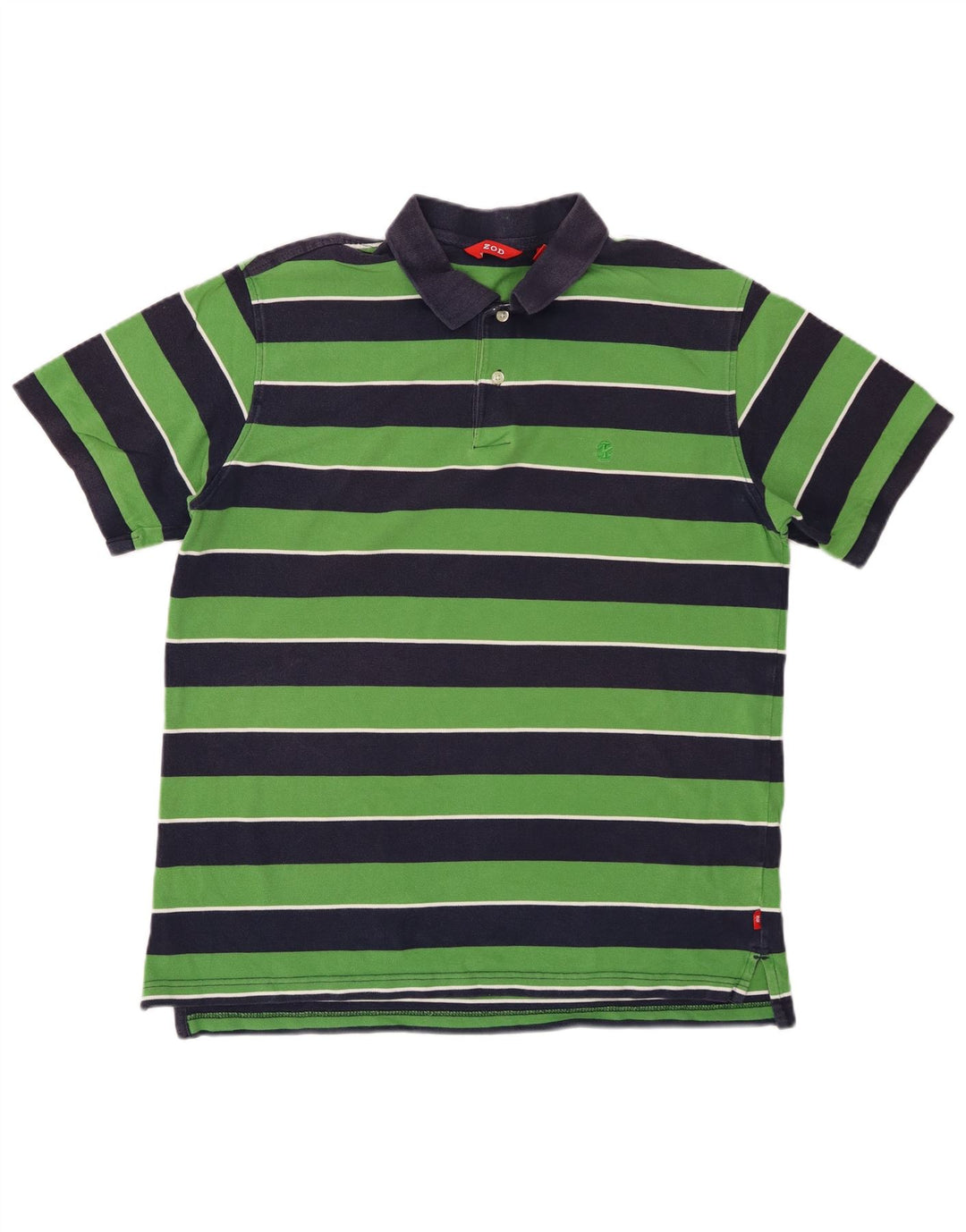 Camisa polo masculina IZOD grande algodão listrado verde