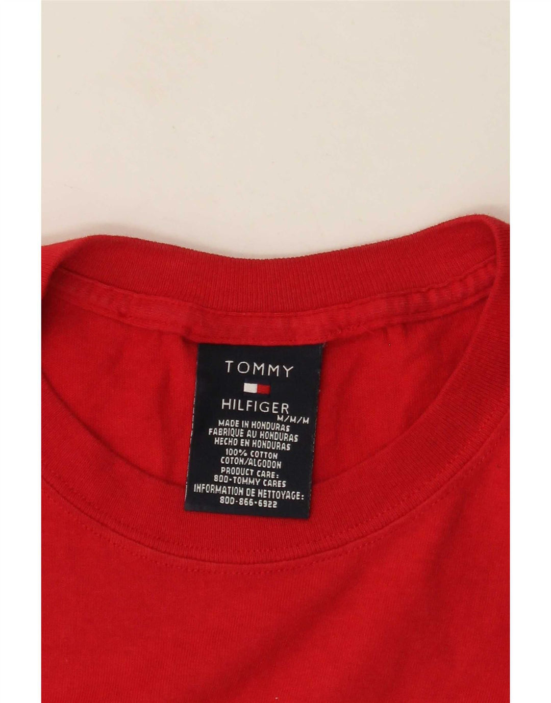 Tommy Hilfiger Camiseta masculina gráfica Top médio algodão vermelho