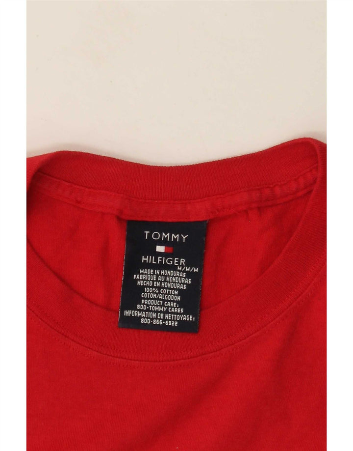 Tommy Hilfiger Camiseta masculina gráfica Top médio algodão vermelho