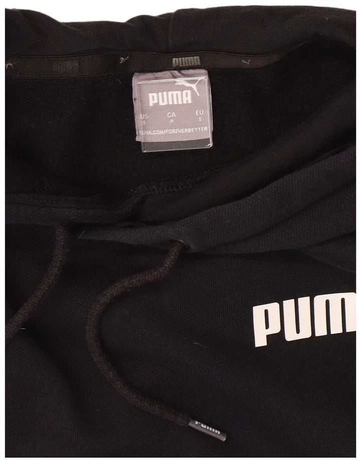 PUMA Mens Hoodie Jumper Pequeno Algodão Preto