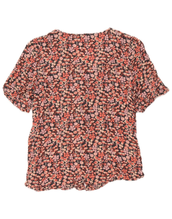 Blusa feminina de manga curta Fat Face UK 8 pequena floral multicolorida