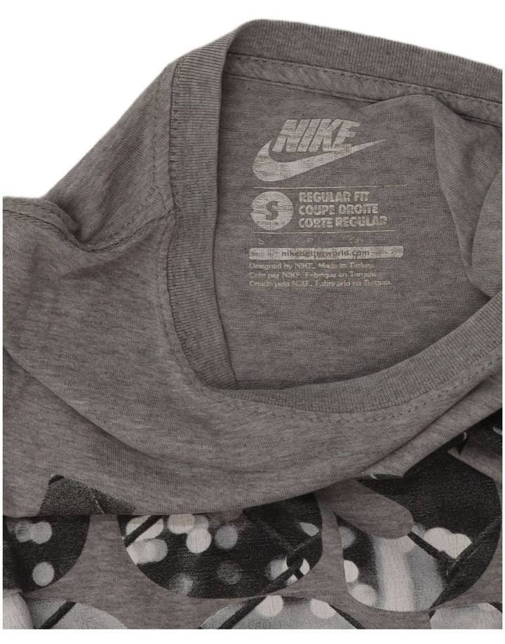 Camiseta Nike masculina regular fit gráfica top pequeno algodão cinza