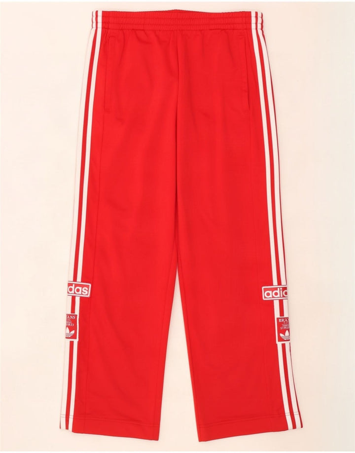 Adidas Calças de treino masculinas gráficas poliéster vermelho médio