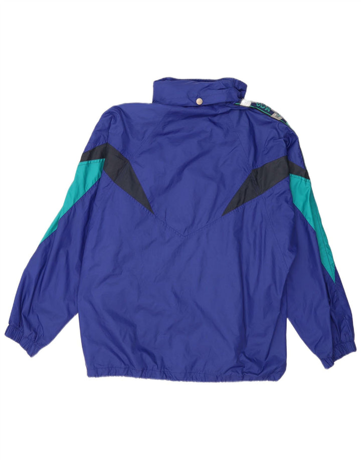 Jaqueta corta-vento masculina Brugi com capuz Reino Unido 38 bloco colorido azul marinho médio
