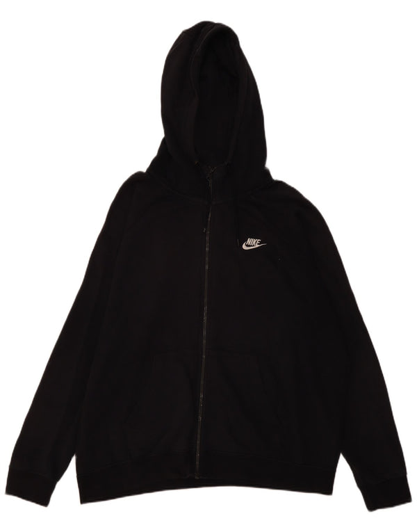Suéter Nike feminino com capuz e zíper grande UK 18 XL algodão preto