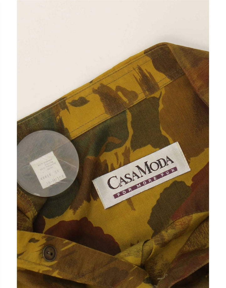 Camisa masculina Casa Moda tamanho 38 viscose floral verde médio