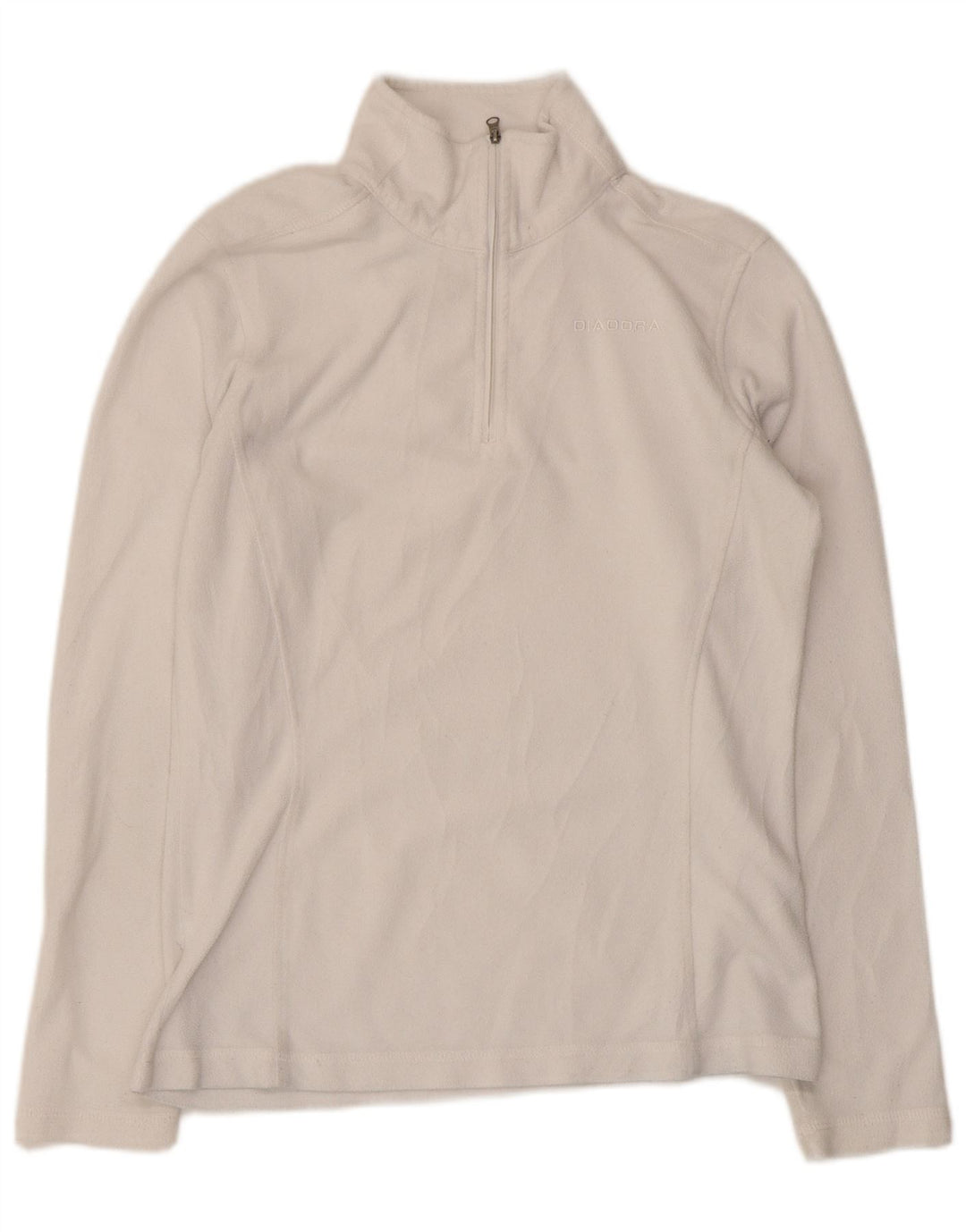Diadora Womens Zip Neck Fleece Jumper UK 12 Médio Poliéster Branco