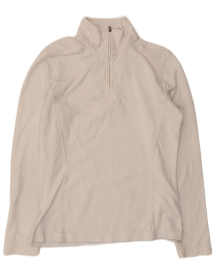 Diadora Womens Zip Neck Fleece Jumper UK 12 Médio Poliéster Branco