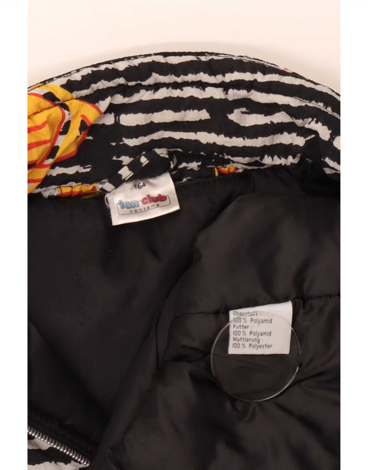 Jaqueta Anorak Vintage Boys Loose Fit 13-14 Anos Poliamida Geométrica Preta
