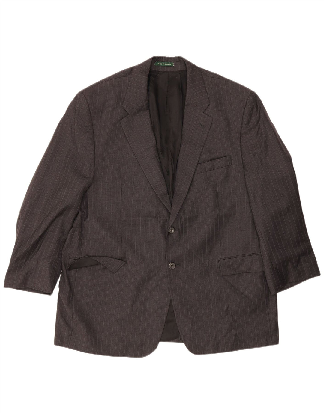 Jaqueta blazer masculina Ralph Lauren com 2 botões Reino Unido 46 2XL lã listrada cinza