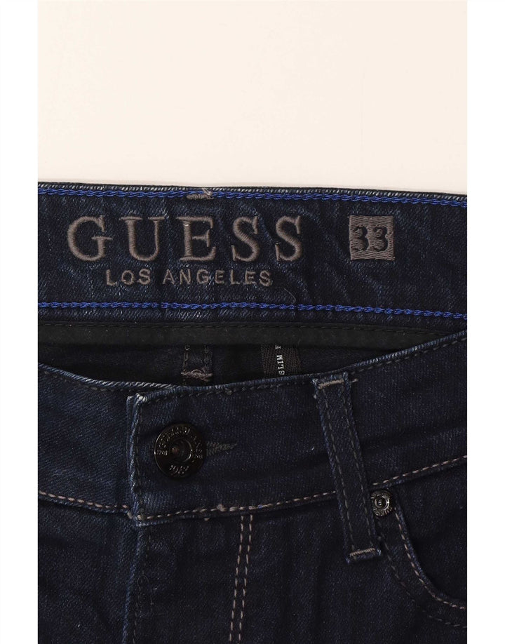 Guess Shorts jeans masculino W33 médio azul marinho