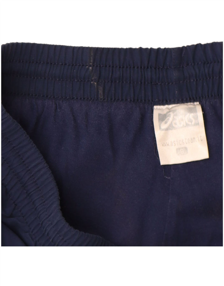Calça de treino masculina Asics pequena azul marinho poliéster