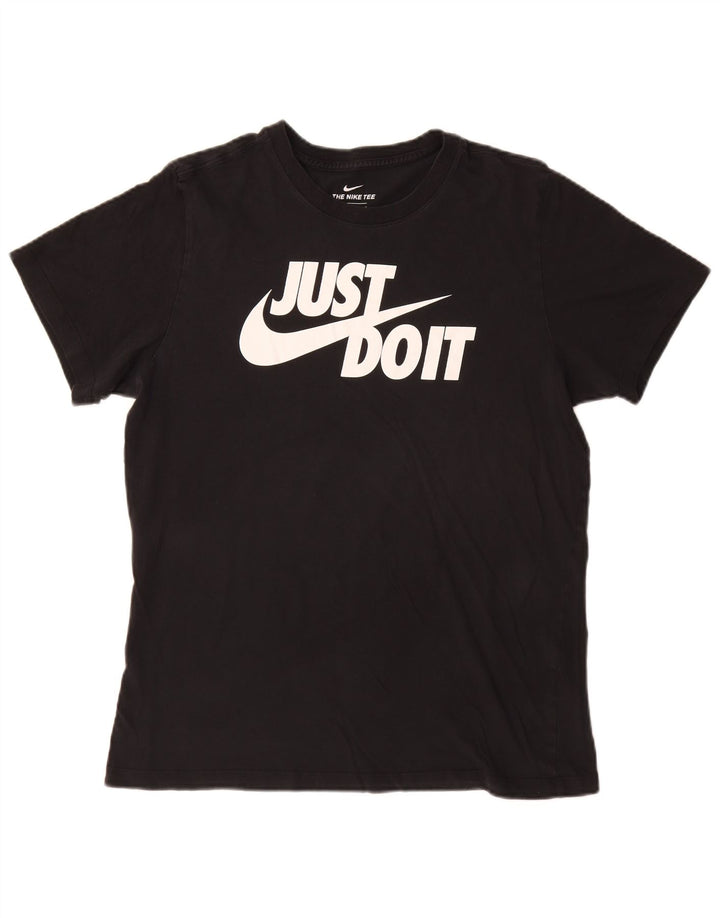 Camiseta gráfica masculina Nike grande algodão preto