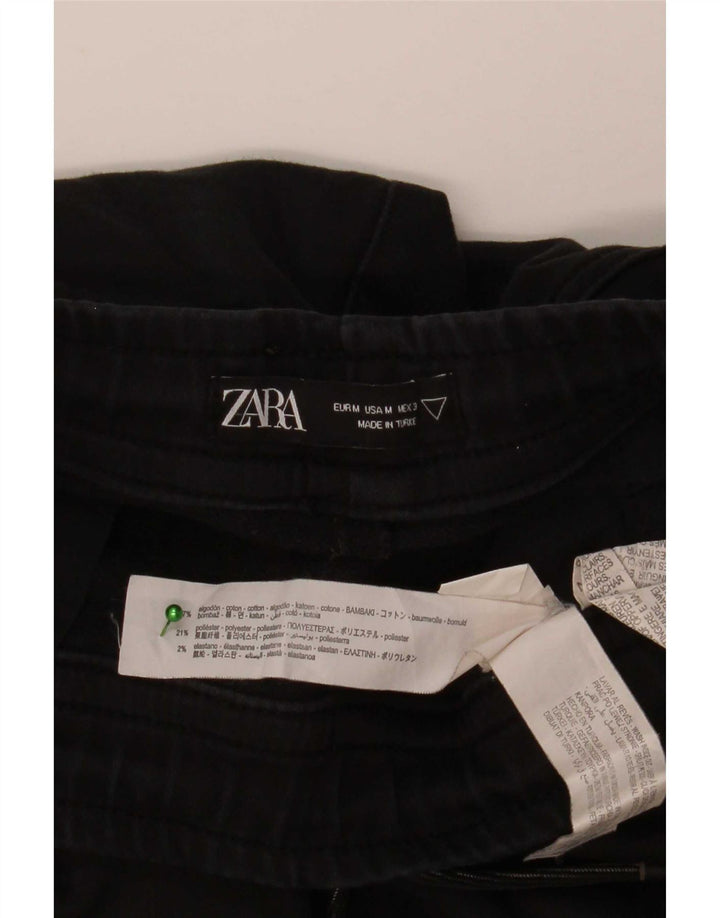 Zara Calça de treino masculina Joggers médio preto algodão