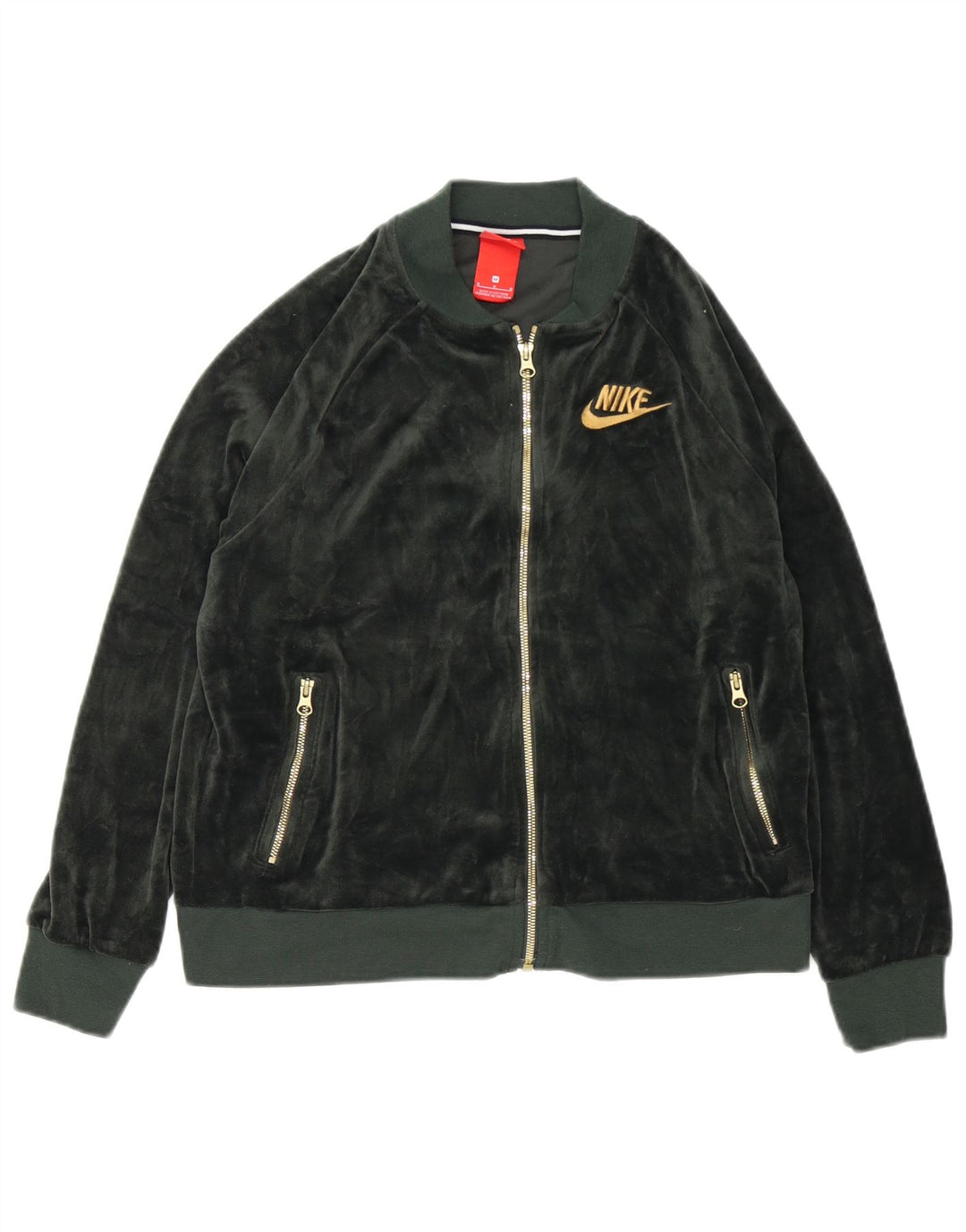 Jaqueta Nike Feminina Velour Tracksuit Top UK 14 Poliéster Verde Médio