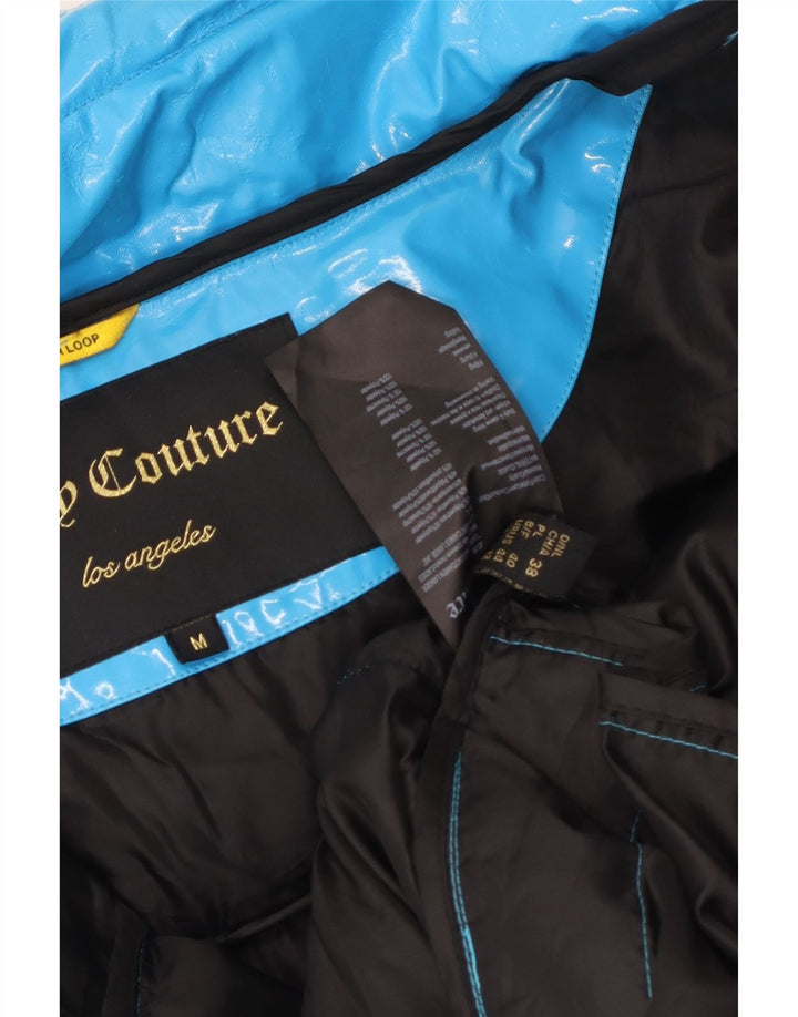 Casaco acolchoado superdimensionado feminino Juicy Couture UK 14 poliuretano azul médio