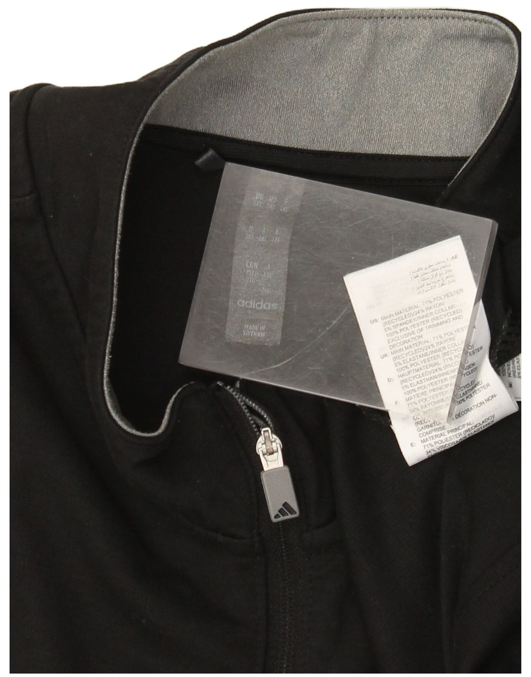 Adidas Mens Zip Neck Moletom Jumper 2XL Preto Poliéster