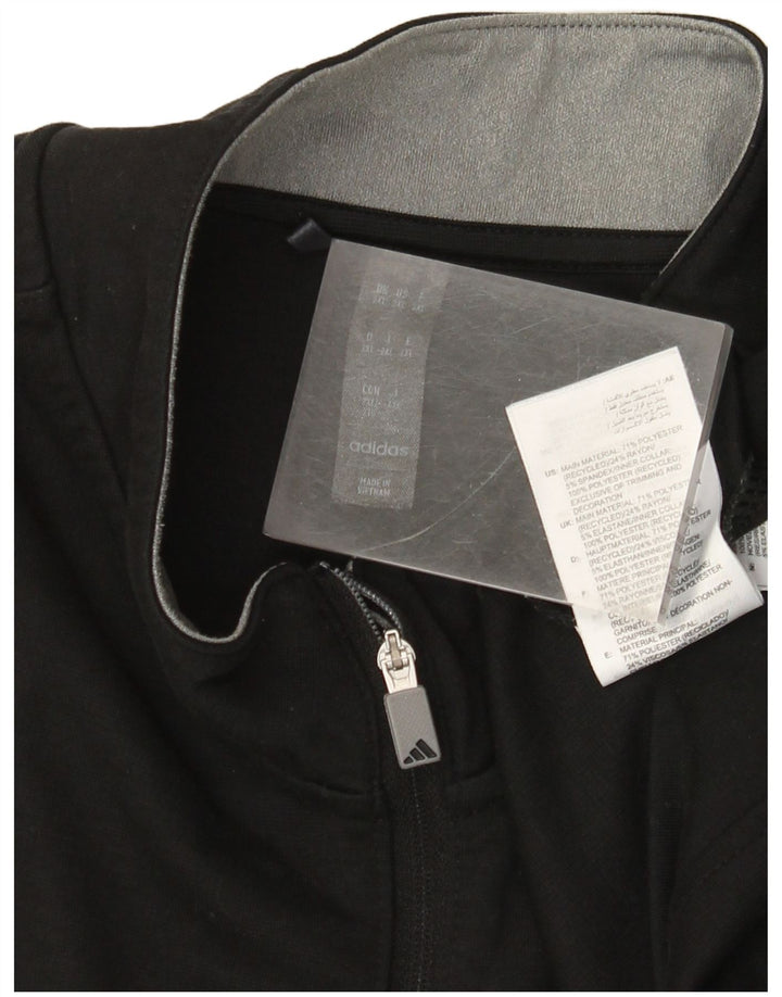 Adidas Mens Zip Neck Moletom Jumper 2XL Preto Poliéster