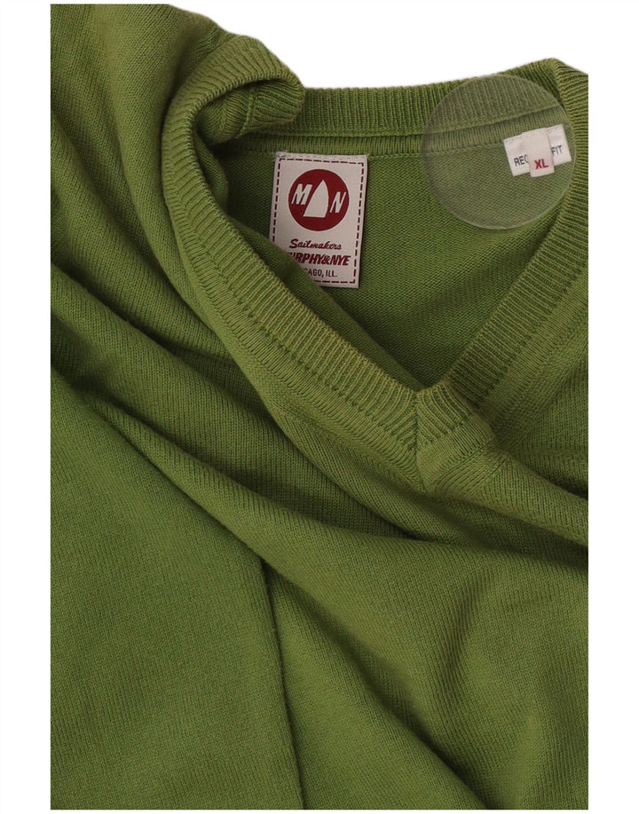 Murphy & Nye Suéter masculino Sailmakers com ajuste regular e decote em V XL verde