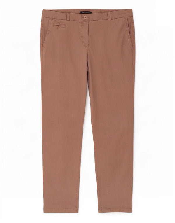 Calça Chino Feminina Marks & Spencer Slim UK 10 Pequeno W27 L26 Algodão Rosa
