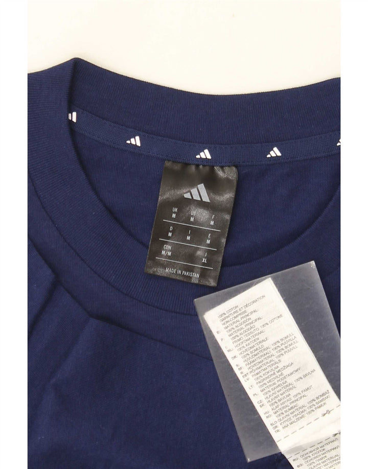 Adidas Camiseta Masculina Graphic Top Médio Algodão Azul Marinho