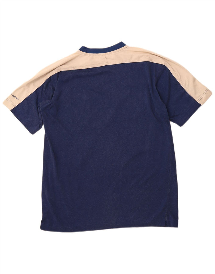 CHAMPION Mens T-Shirt Top Medium Navy Blue Colourblock