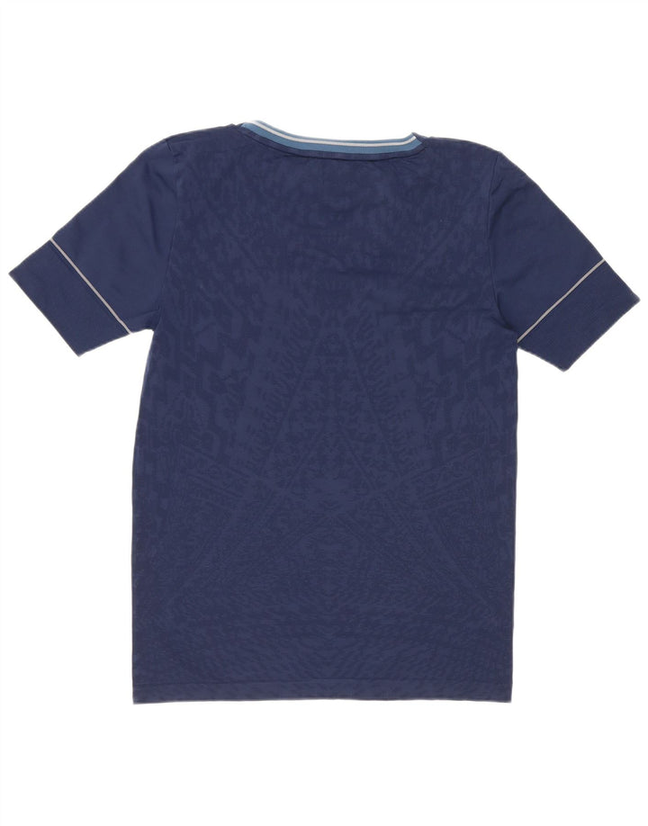 Adidas Womens Running Abstract Pattern Camiseta Top Reino Unido 8/10 Pequeno Azul Marinho