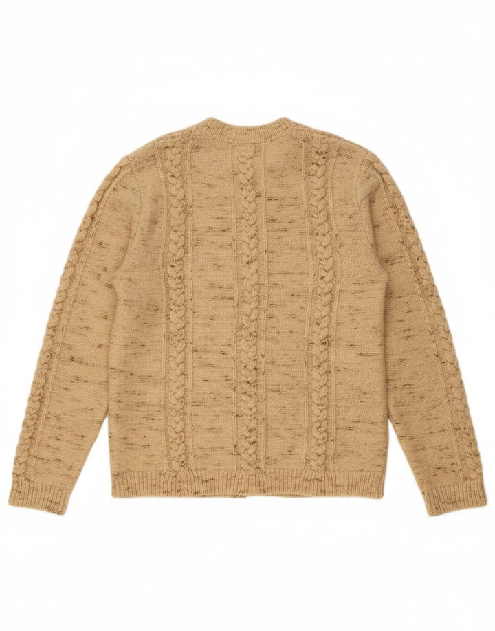MOSCHEN MODELL Suéter cardigã feminino Trachten UE 50 3XL bege salpicado