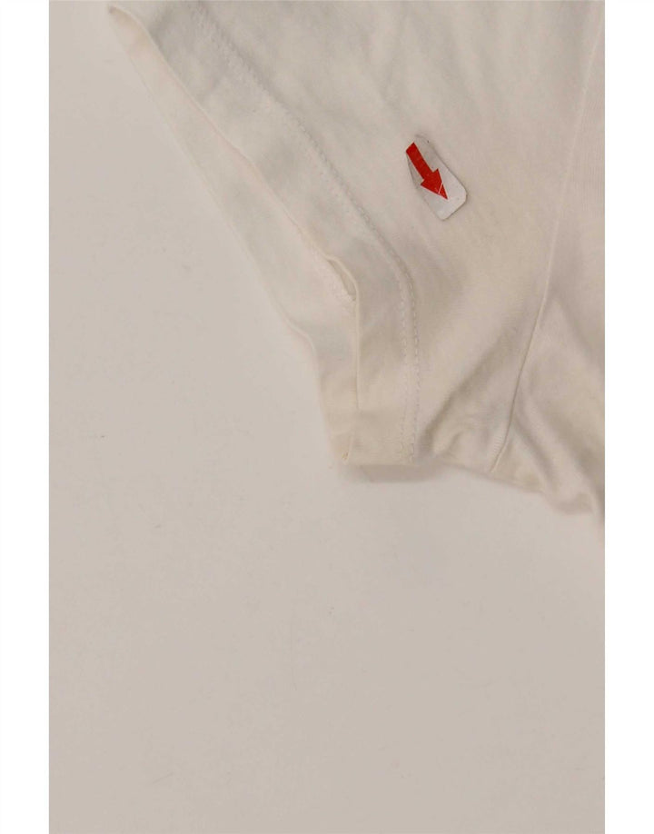 Camiseta feminina Levi's Top UK 10 pequeno algodão branco