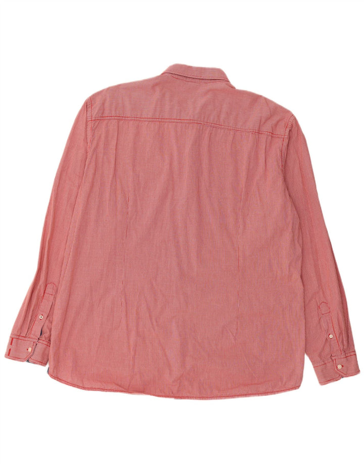 Camisa masculina S.Oliver Slim Fit 2XL algodão vermelho guingão